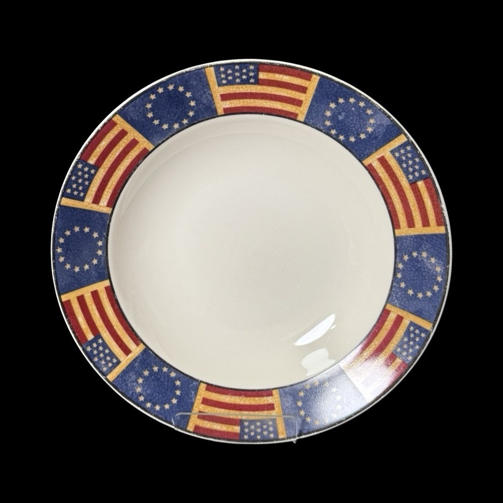 Coventry Liberty‎ Soup Bowl Spirit of the Flag Stoneware Patriotic Round 9"